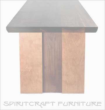 Handcrafted tables, consoles and furniture in mid century, prairie and shaker designs by Spiritcraft Interior Design of Crystal Lake, IL made in the USA